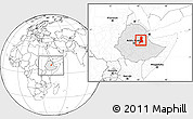 Blank Location Map of Afar_Three, highlighted country, within the entire country