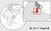 Blank Location Map of Afar_Three, highlighted country, highlighted parent region