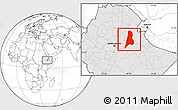 Blank Location Map of Afar_Three, highlighted country