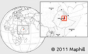 Blank Location Map of Afar_Three, highlighted parent region, within the entire country