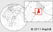 Blank Location Map of Afar_Three, highlighted parent region