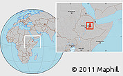 Gray Location Map of Afar_Three, within the entire country
