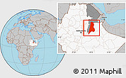 Gray Location Map of Afar_Three, highlighted country, highlighted parent region