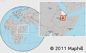Gray Location Map of Afar_Three, highlighted parent region, within the entire country