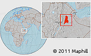 Gray Location Map of Afar_Three, hill shading