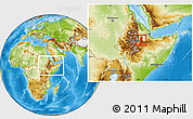 Physical Location Map of Afar_Three, within the entire country