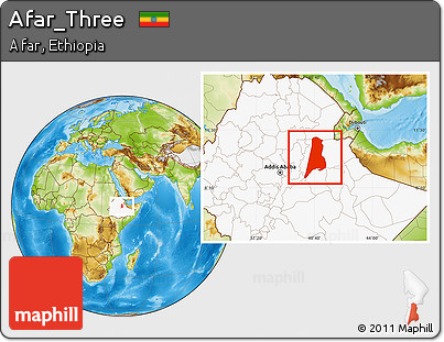 Physical Location Map of Afar_Three, highlighted country