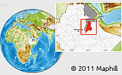Physical Location Map of Afar_Three, highlighted country, highlighted parent region