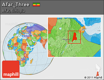 Political Location Map of Afar_Three