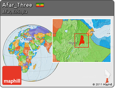 Political Location Map of Afar_Three