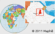 Political Location Map of Afar_Three, highlighted country