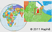 Political Location Map of Afar_Three, highlighted parent region