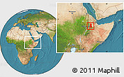 Satellite Location Map of Afar_Three, within the entire country