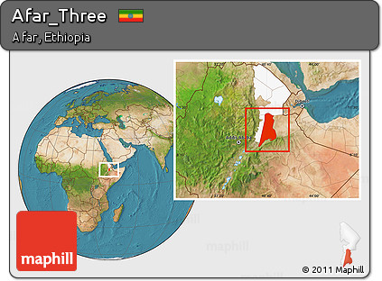 Satellite Location Map of Afar_Three, highlighted parent region