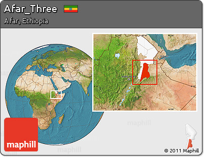 Satellite Location Map of Afar_Three, highlighted parent region