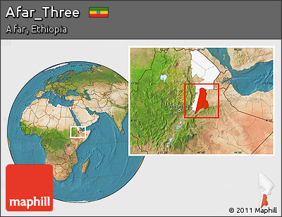 Satellite Location Map of Afar_Three, highlighted parent region