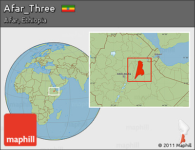 Savanna Style Location Map of Afar_Three