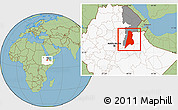 Savanna Style Location Map of Afar_Three, highlighted country, highlighted parent region