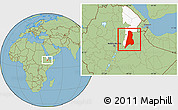 Savanna Style Location Map of Afar_Three, highlighted parent region