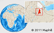 Shaded Relief Location Map of Afar_Three, highlighted parent region