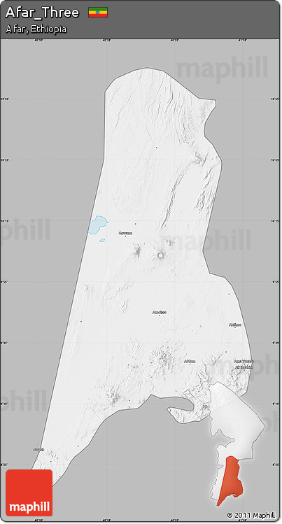 Gray Map of Afar_Three, single color outside