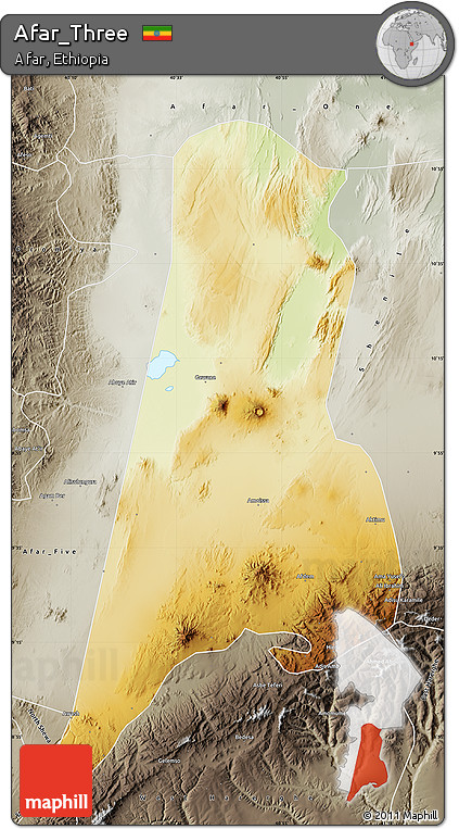 Physical Map of Afar_Three, semi-desaturated