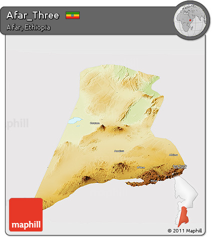 Physical Panoramic Map of Afar_Three, cropped outside