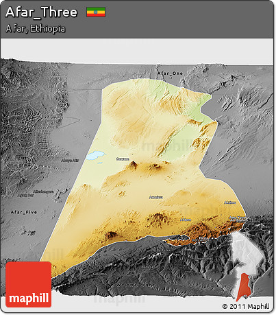 Physical Panoramic Map of Afar_Three, darken, desaturated