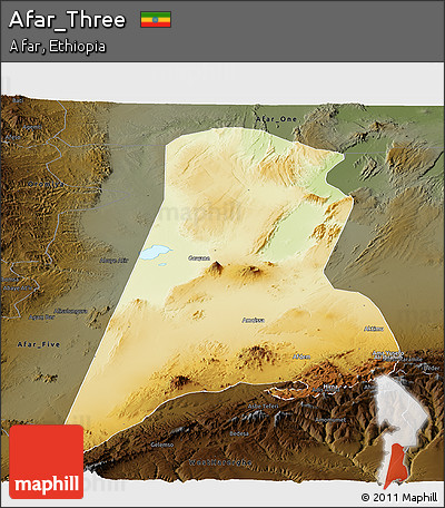 Physical Panoramic Map of Afar_Three, darken