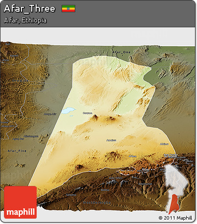 Physical Panoramic Map of Afar_Three, darken