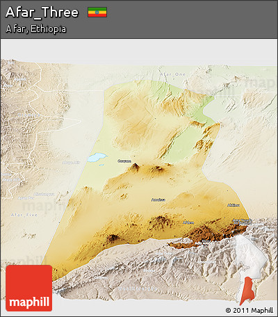 Physical Panoramic Map of Afar_Three, lighten