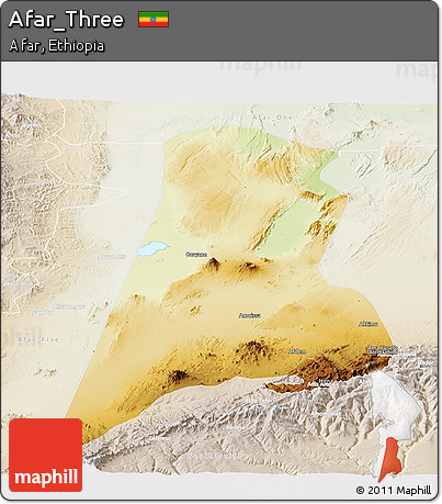 Physical Panoramic Map of Afar_Three, lighten