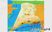 Physical Panoramic Map of Afar_Three, political outside