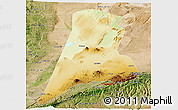 Physical Panoramic Map of Afar_Three, satellite outside