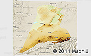 Physical Panoramic Map of Afar_Three, shaded relief outside