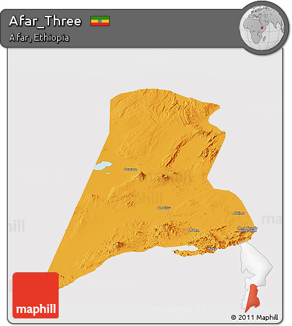Political Panoramic Map of Afar_Three, cropped outside