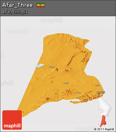 Political Panoramic Map of Afar_Three, cropped outside