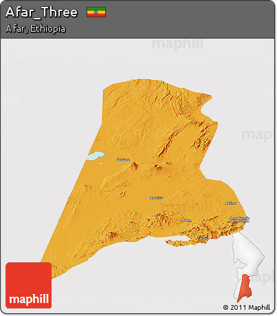 Political Panoramic Map of Afar_Three, cropped outside