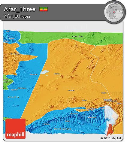 Political Panoramic Map of Afar_Three