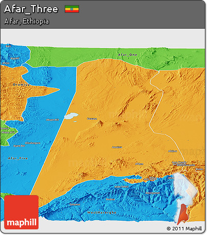 Political Panoramic Map of Afar_Three