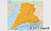 Political Panoramic Map of Afar_Three, lighten