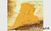 Political Panoramic Map of Afar_Three, physical outside