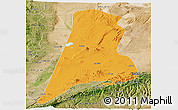 Political Panoramic Map of Afar_Three, satellite outside