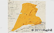 Political Panoramic Map of Afar_Three, shaded relief outside