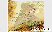 Satellite Panoramic Map of Afar_Three, physical outside