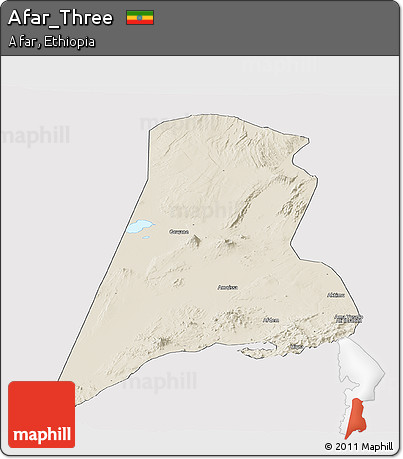 Shaded Relief Panoramic Map of Afar_Three, cropped outside