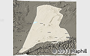 Shaded Relief Panoramic Map of Afar_Three, darken