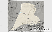 Shaded Relief Panoramic Map of Afar_Three, darken, semi-desaturated
