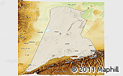 Shaded Relief Panoramic Map of Afar_Three, physical outside