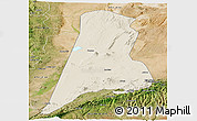 Shaded Relief Panoramic Map of Afar_Three, satellite outside